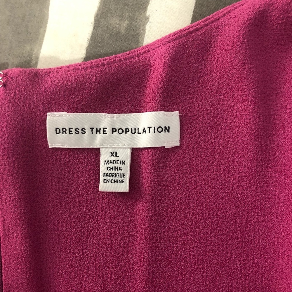 Dress the population Mira dress in hibiscus pink - Picture 11 of 16